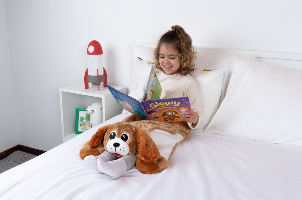 Introducing Glowy the Dog: The Ultimate Weighted Lap Pad for Kids